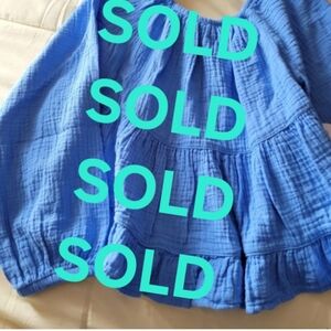 NWT  Wonder Nation Tiered Peasant Top LITTLE GIRLS : Small 6-6X  Blue